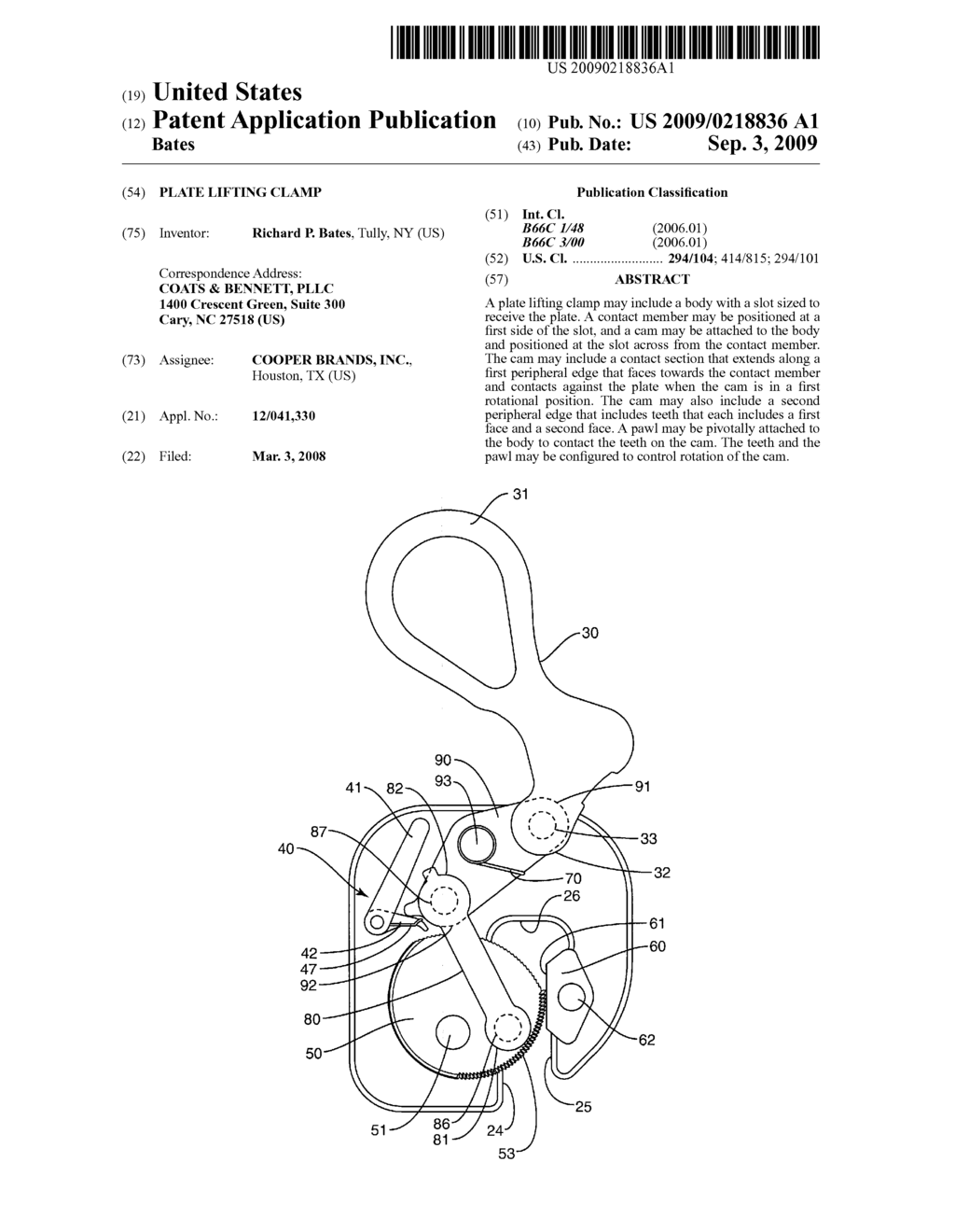 Plate Lifting Clamp - diagram, schematic, and image 01