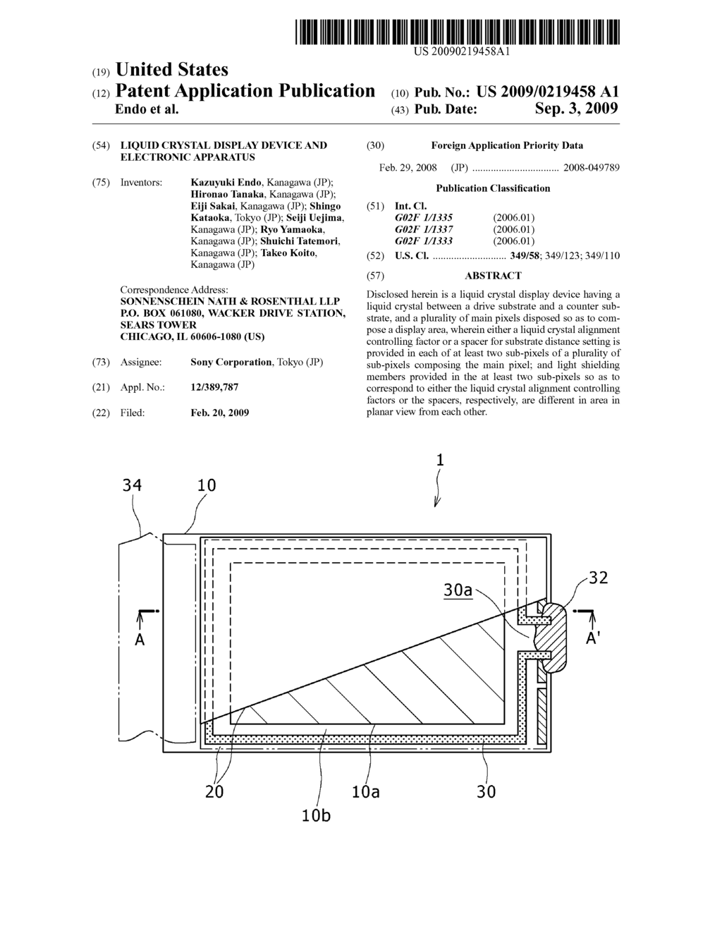 LIQUID CRYSTAL DISPLAY DEVICE AND ELECTRONIC APPARATUS - diagram, schematic, and image 01