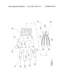 Self-Illumination glove diagram and image