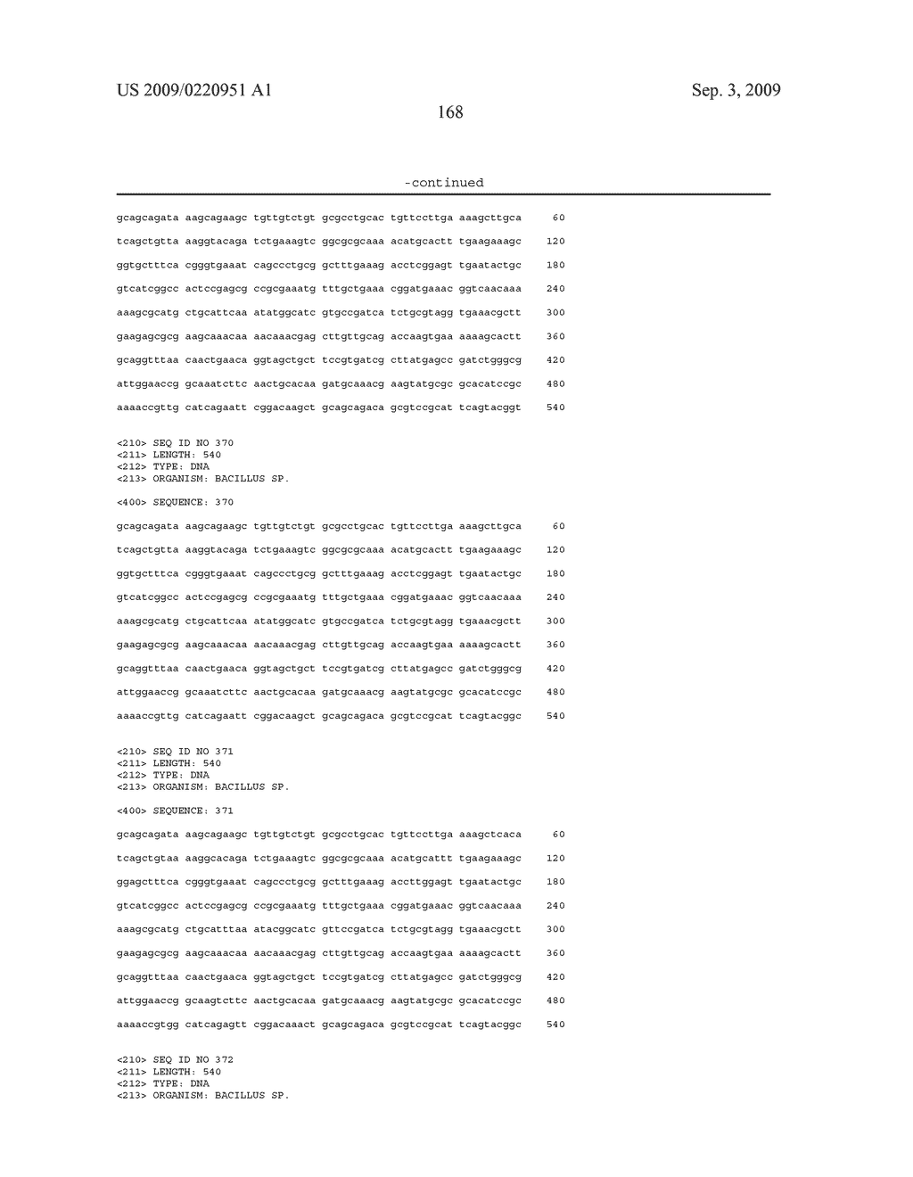 Methods and compositions for classifying bacillus bacteria - diagram, schematic, and image 204