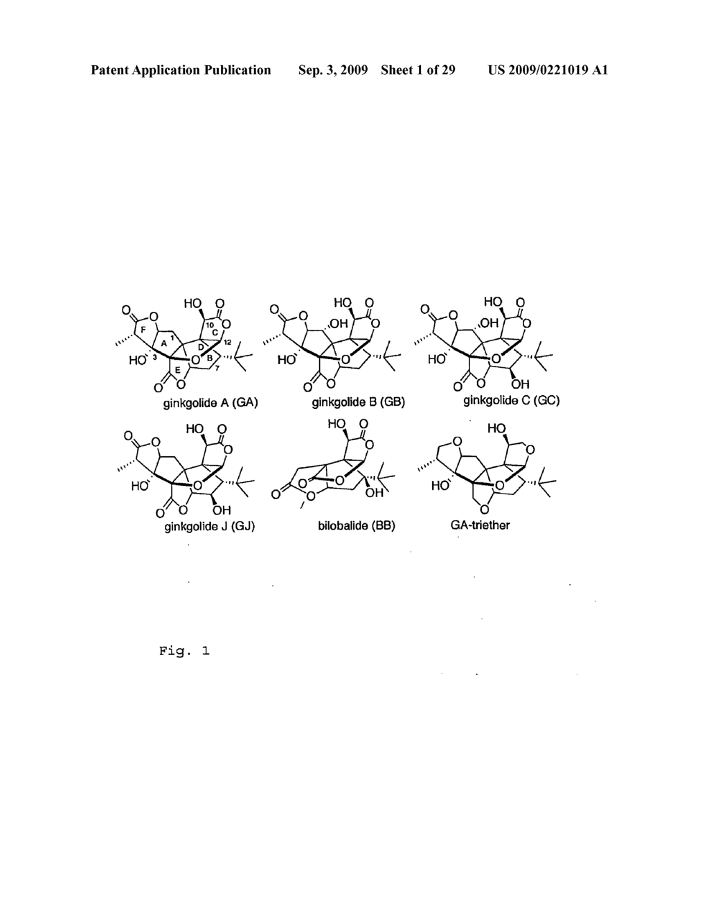 Core-Modified Terpene Trilactones From Ginkgo Biloba Extract and Biological Evaluation Thereof - diagram, schematic, and image 02