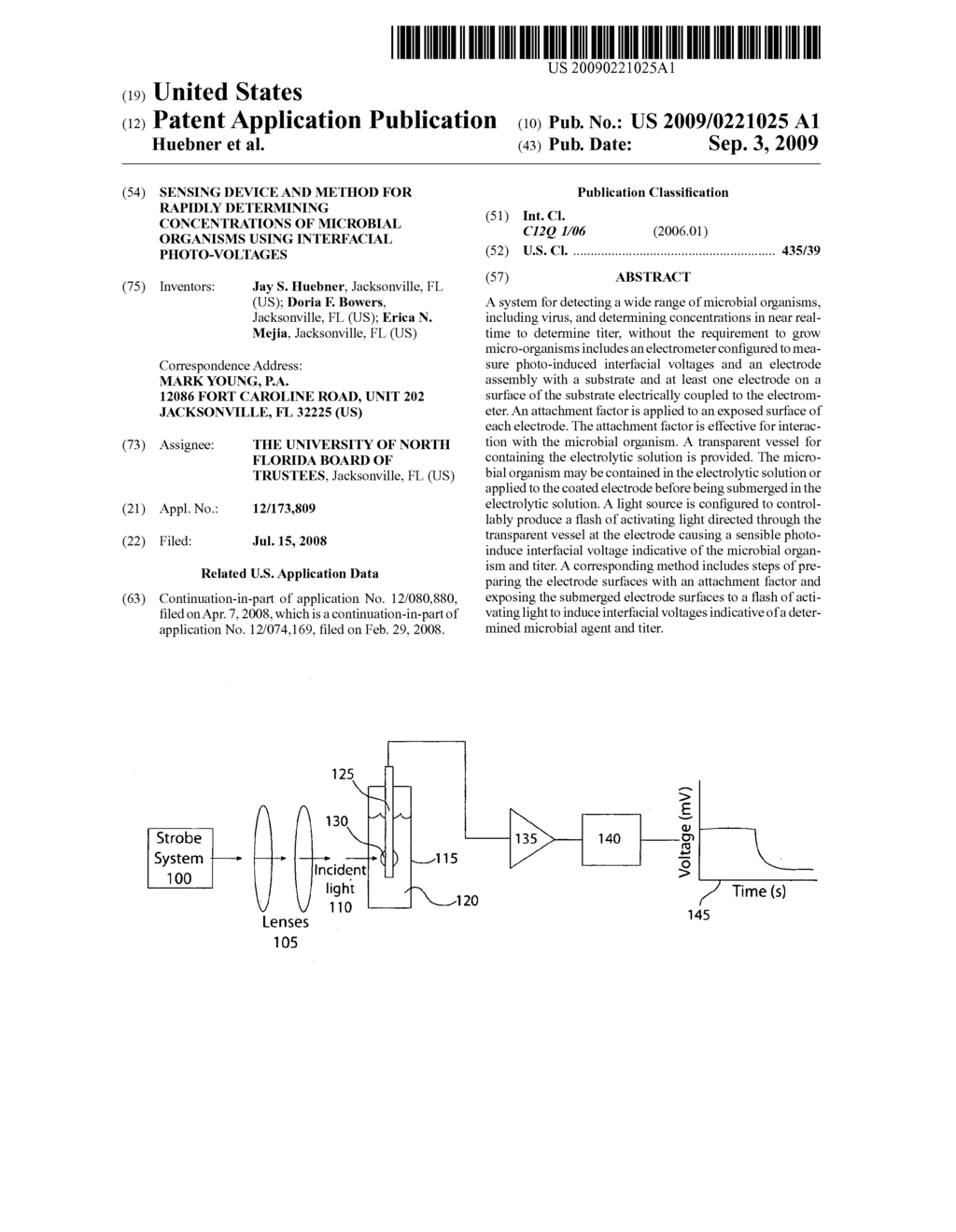 SENSING DEVICE AND METHOD FOR RAPIDLY DETERMINING CONCENTRATIONS OF MICROBIAL ORGANISMS USING INTERFACIAL PHOTO-VOLTAGES - diagram, schematic, and image 01