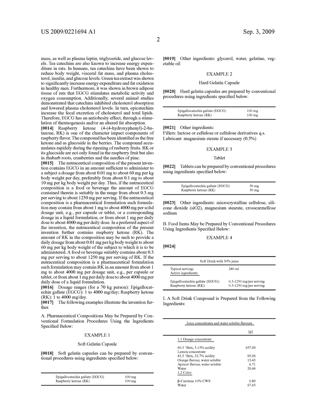 Nutraceutical compositions comprising epigallocatechin gallate and raspberry ketone - diagram, schematic, and image 03