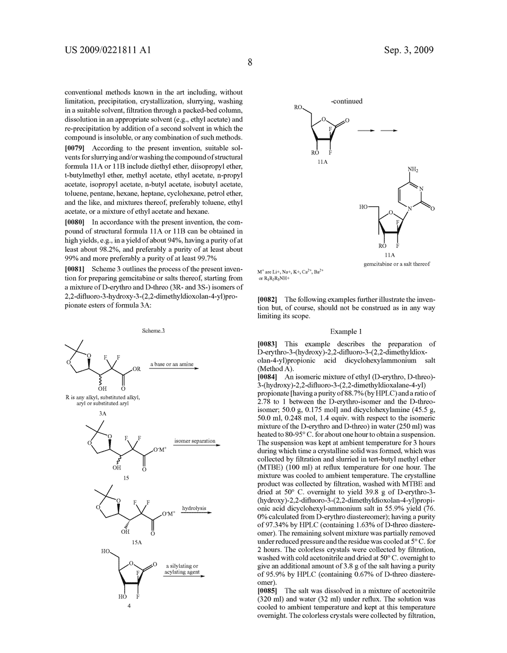 PROCESS FOR PREPARING GEMCITABINE AND ASSOCIATED INTERMEDIATES - diagram, schematic, and image 09