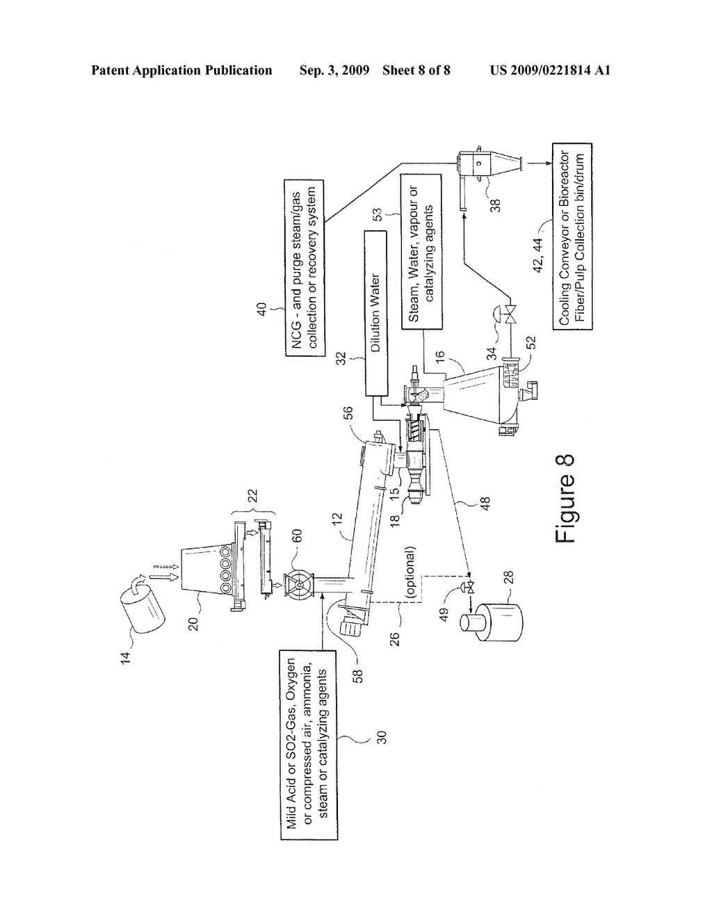 SYSTEM AND METHOD FOR PREEXTRACTION OF HEMICELLULOSE THROUGH USING A CONTINUOUS PREHYDROLYSIS AND STEAM EXPLOSION PRETREATMENT PROCESS - diagram, schematic, and image 09