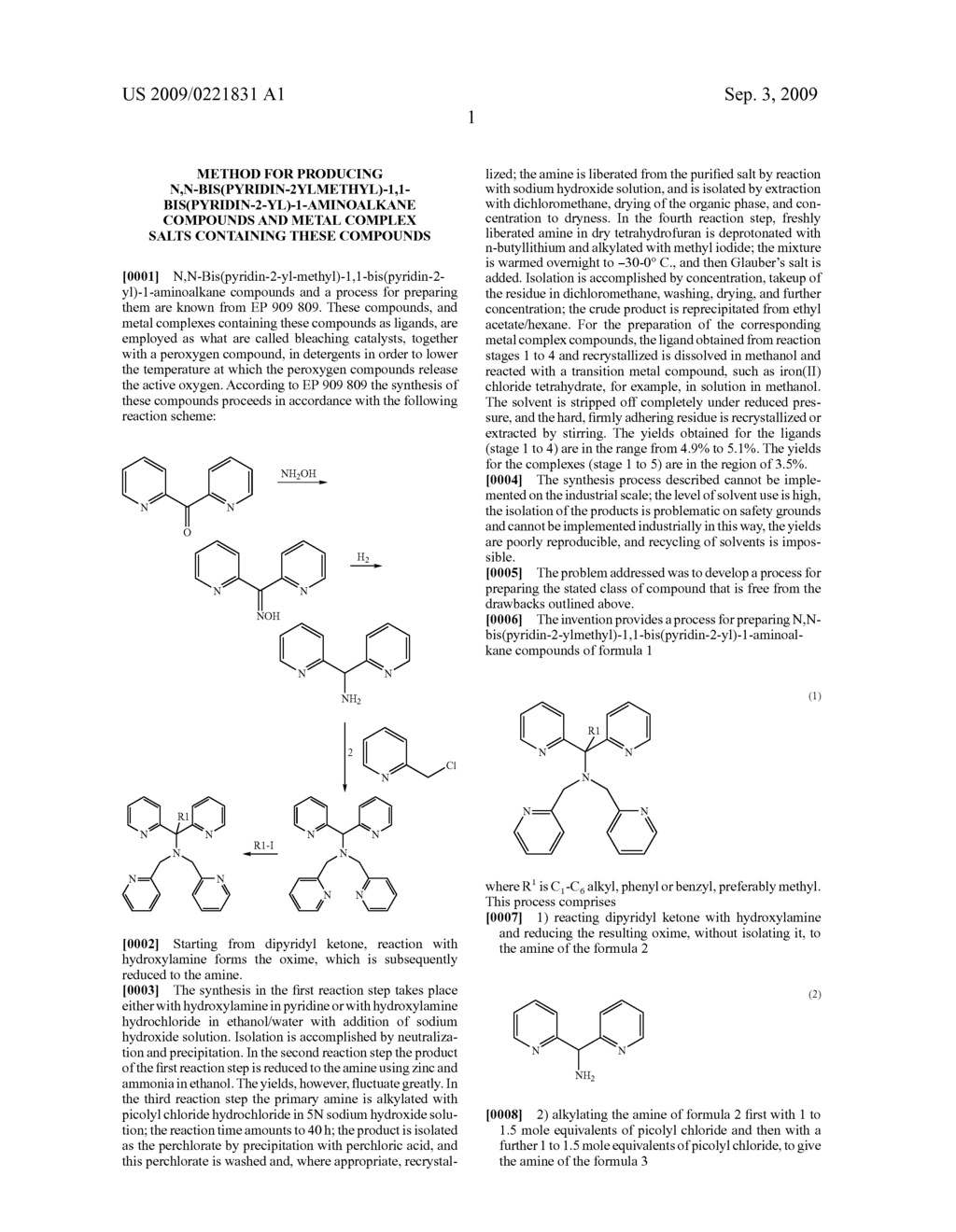 Method for Producing N,N-Bis(Pyridin-2Ylmethyl)-1,1-Bis(Pyridin-2-Yl)-1-Aminoalkane Compounds and Metal Complex Salts Containing These Compounds - diagram, schematic, and image 02