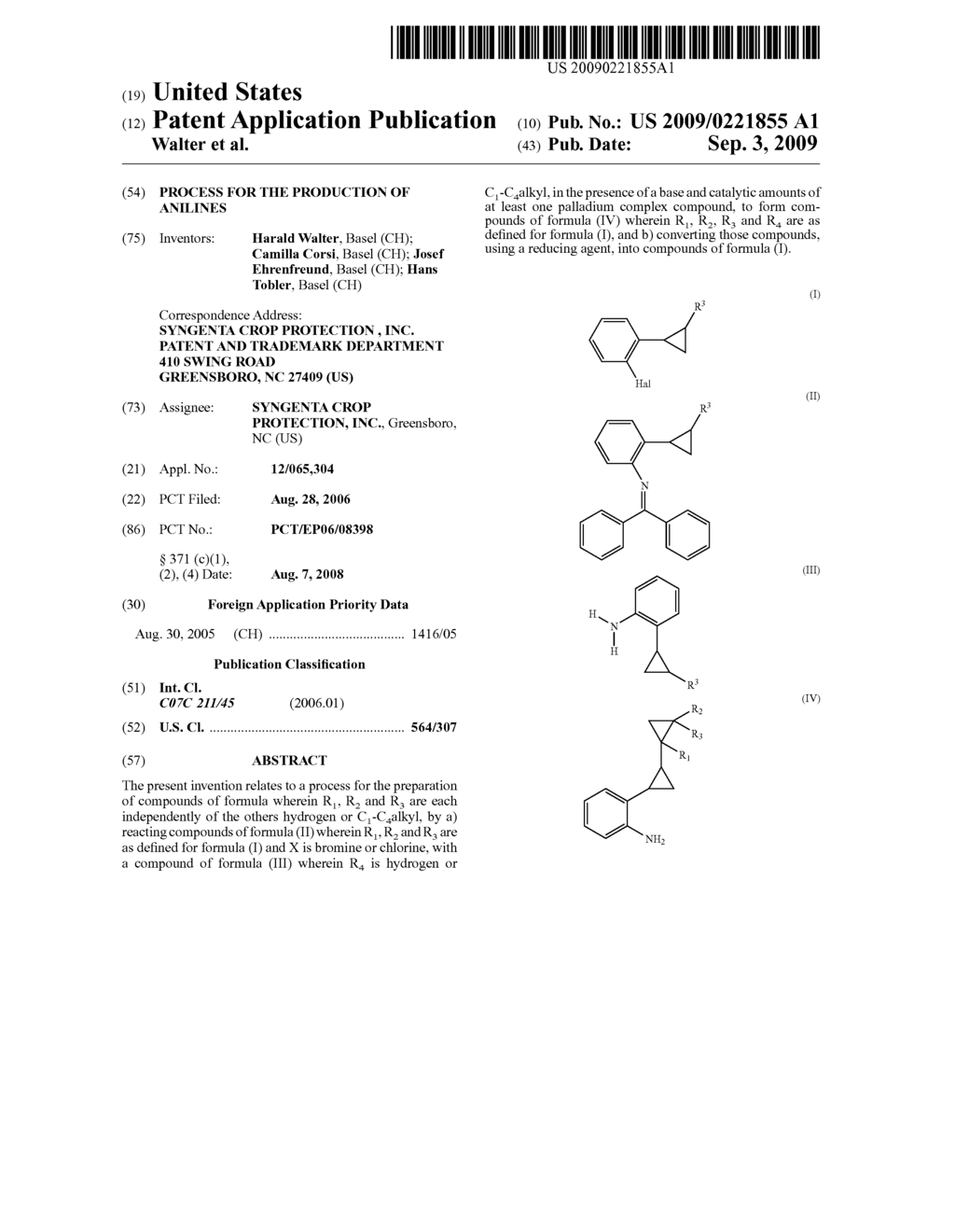 PROCESS FOR THE PRODUCTION OF ANILINES - diagram, schematic, and image 01