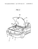 Hood lift-up apparatus diagram and image