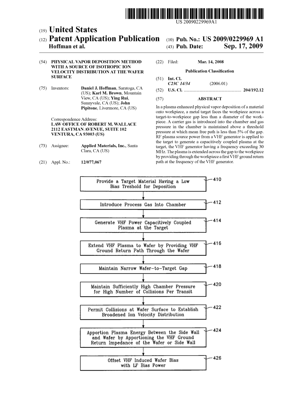 Physical vapor deposition method with a source of isotropic ion velocity distribution at the wafer surface - diagram, schematic, and image 01