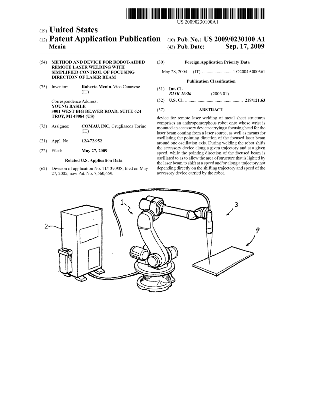 Method and Device for Robot-Aided Remote Laser Welding with Simplified Control of Focusing Direction of Laser Beam - diagram, schematic, and image 01