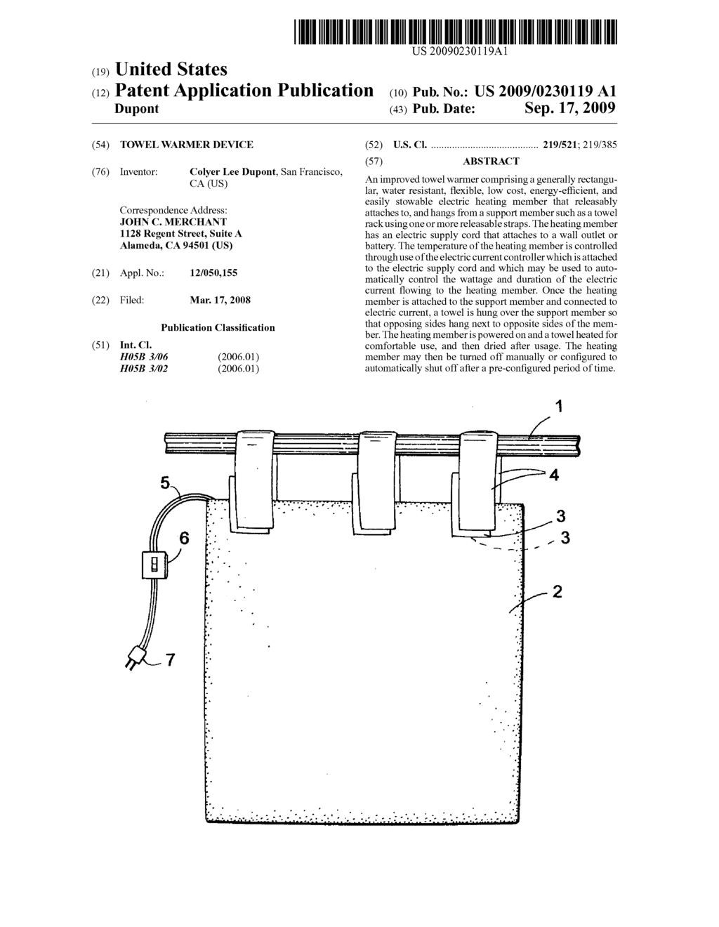 Towel Warmer Device - diagram, schematic, and image 01