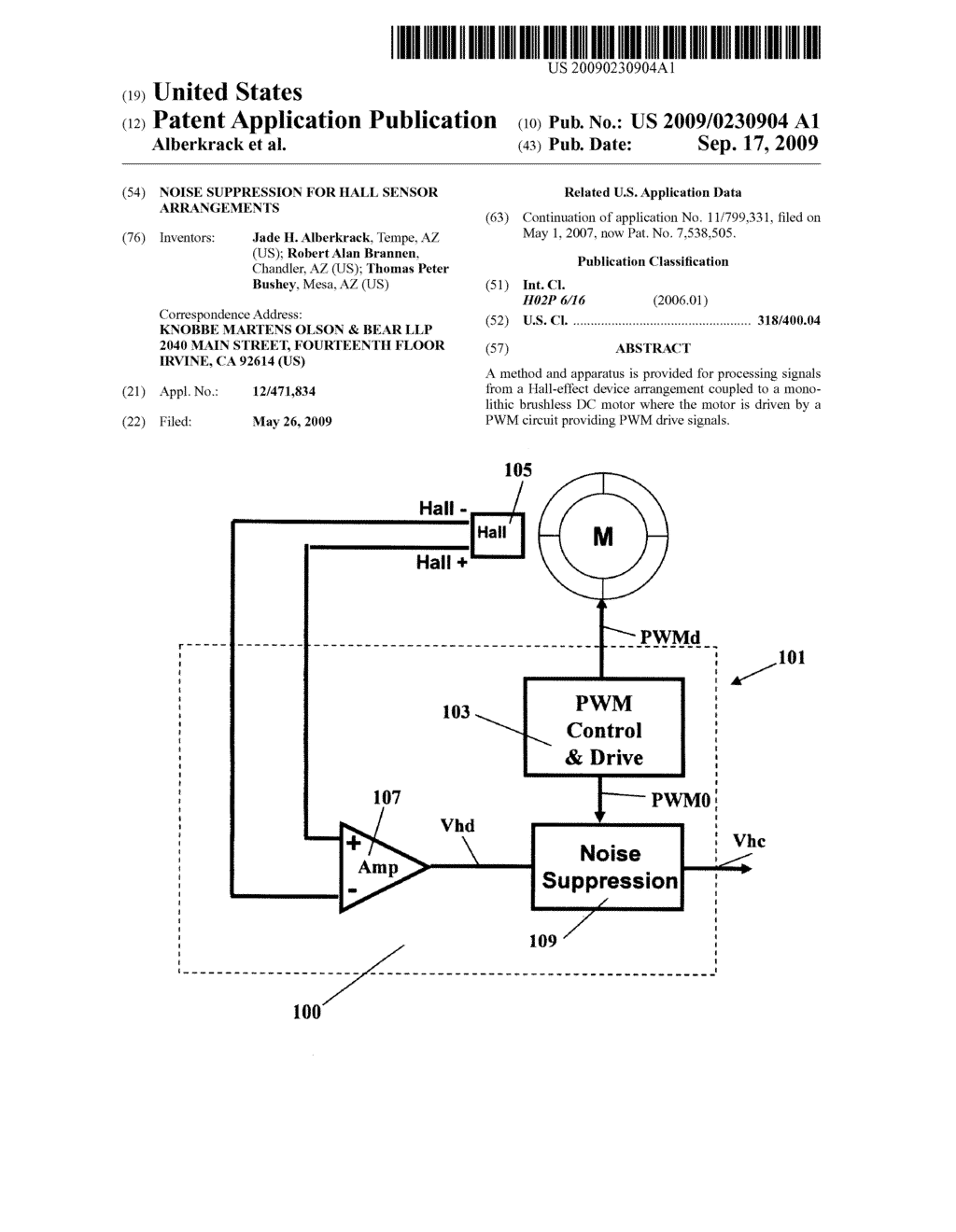 NOISE SUPPRESSION FOR HALL SENSOR ARRANGEMENTS - diagram, schematic, and image 01