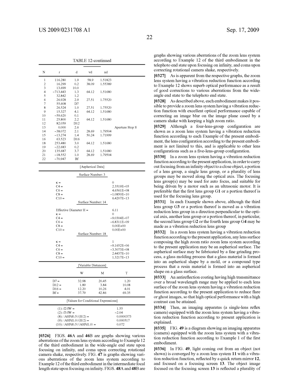 ZOOM LENS SYSTEM, IMAGING APPARATUS, AND METHOD FOR ZOOMING THE ZOOM LENS SYSTEM - diagram, schematic, and image 72