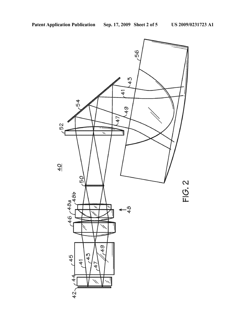 WIDE ANGLE PROJECTION LENS SYSTEM AND METHOD - diagram, schematic, and image 03