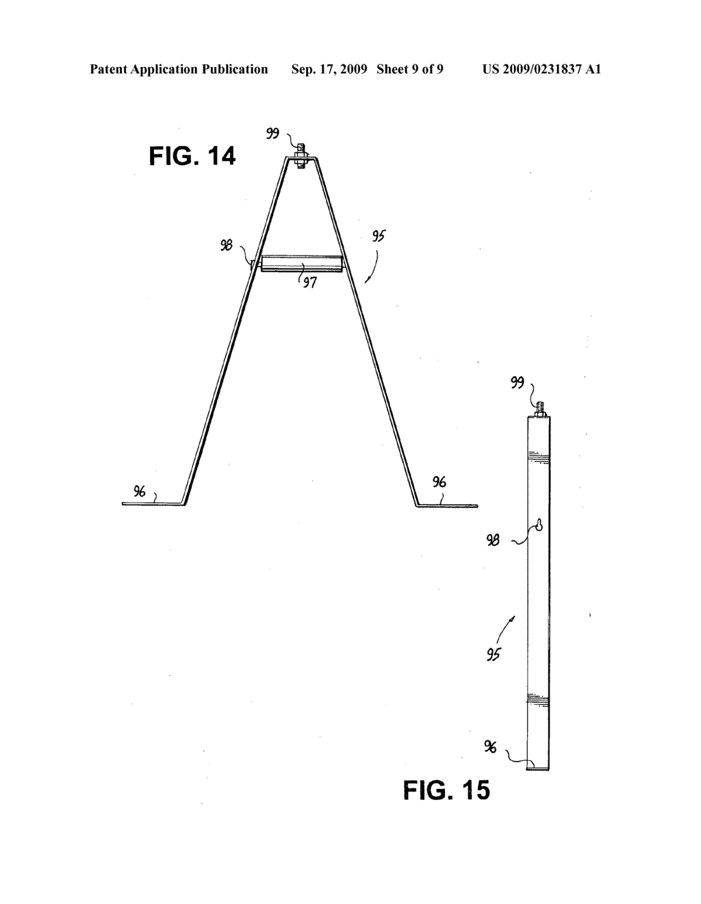 Self leveling bracket/stabilizer for flourescent lighting fixtures with controlled uplight capability - diagram, schematic, and image 10