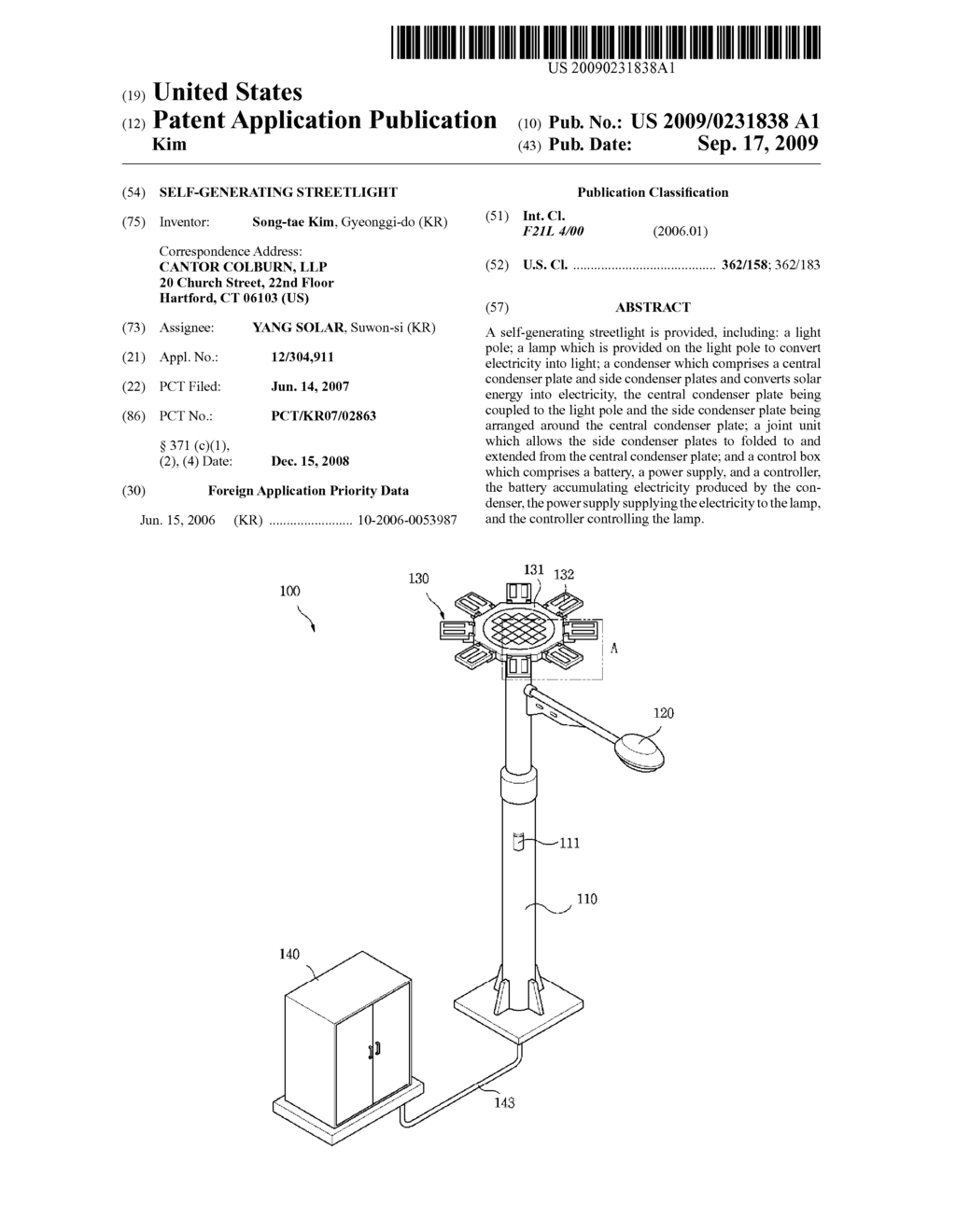 SELF-GENERATING STREETLIGHT - diagram, schematic, and image 01