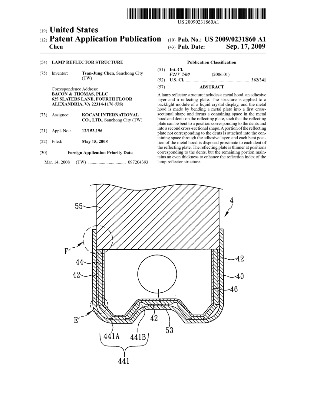 Lamp reflector structure - diagram, schematic, and image 01