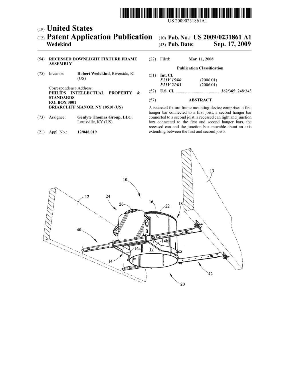 Recessed Downlight Fixture Frame Assembly - diagram, schematic, and image 01