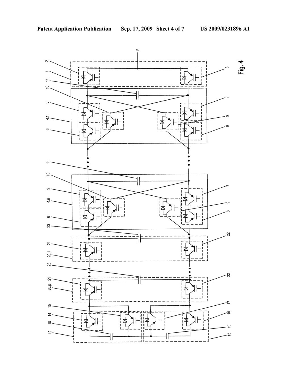 CONVERTER CIRCUIT FOR SWITCHING A LARGE NUMBER OF SWITCHING VOLTAGE LEVELS - diagram, schematic, and image 05