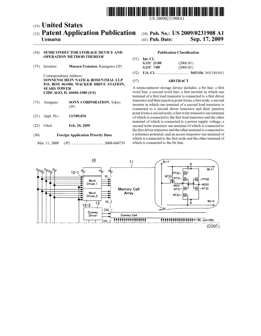 SEMICONDUCTOR STORAGE DEVICE AND OPERATION METHOD THEREOF - diagram, schematic, and image 01