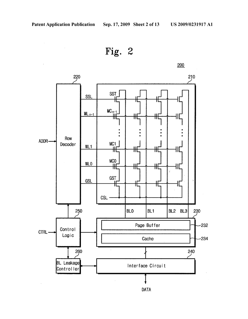 FLASH MEMORY DEVICE AND METHOD FOR PROGRAMMING FLASH MEMORY DEVICE HAVING LEAKAGE BIT LINES - diagram, schematic, and image 03