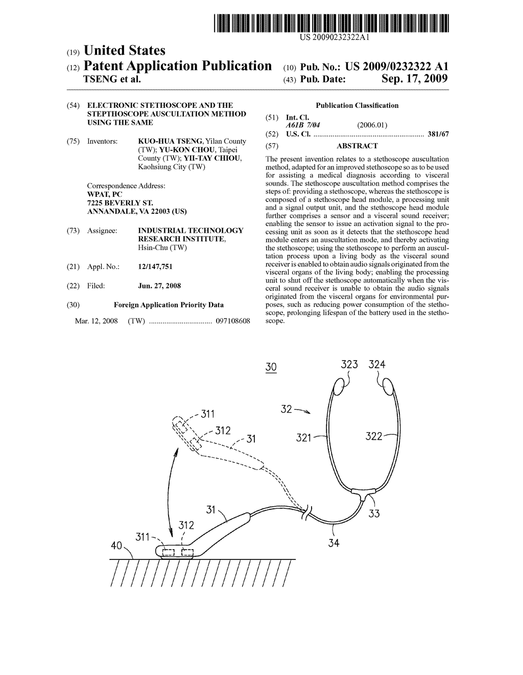 ELECTRONIC STETHOSCOPE AND THE STEPTHOSCOPE AUSCULTATION METHOD USING THE SAME - diagram, schematic, and image 01