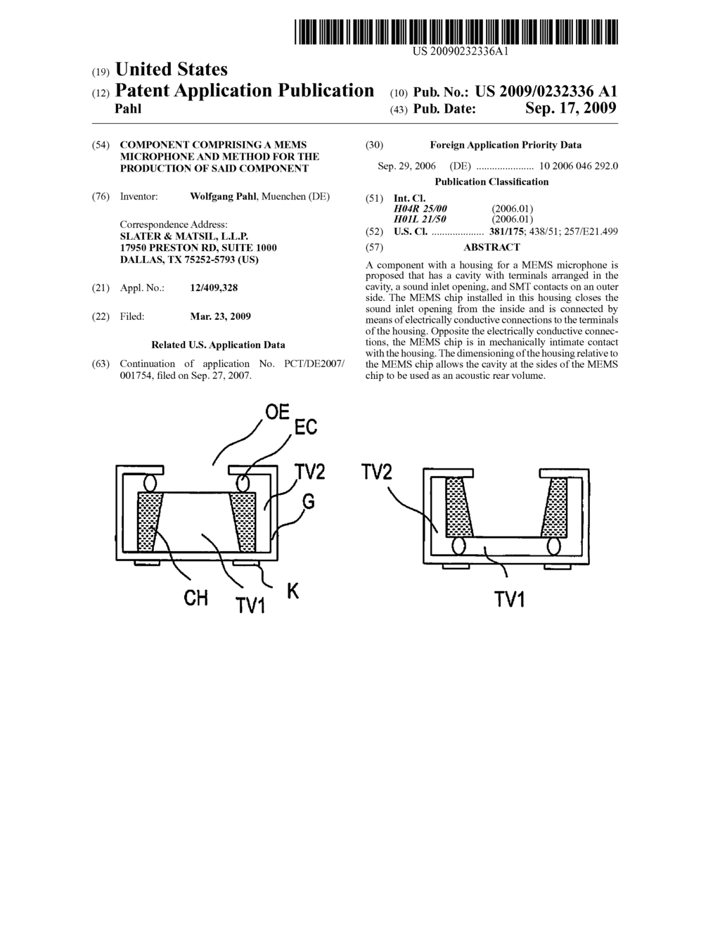 Component Comprising a MEMS Microphone and Method for the Production of Said Component - diagram, schematic, and image 01