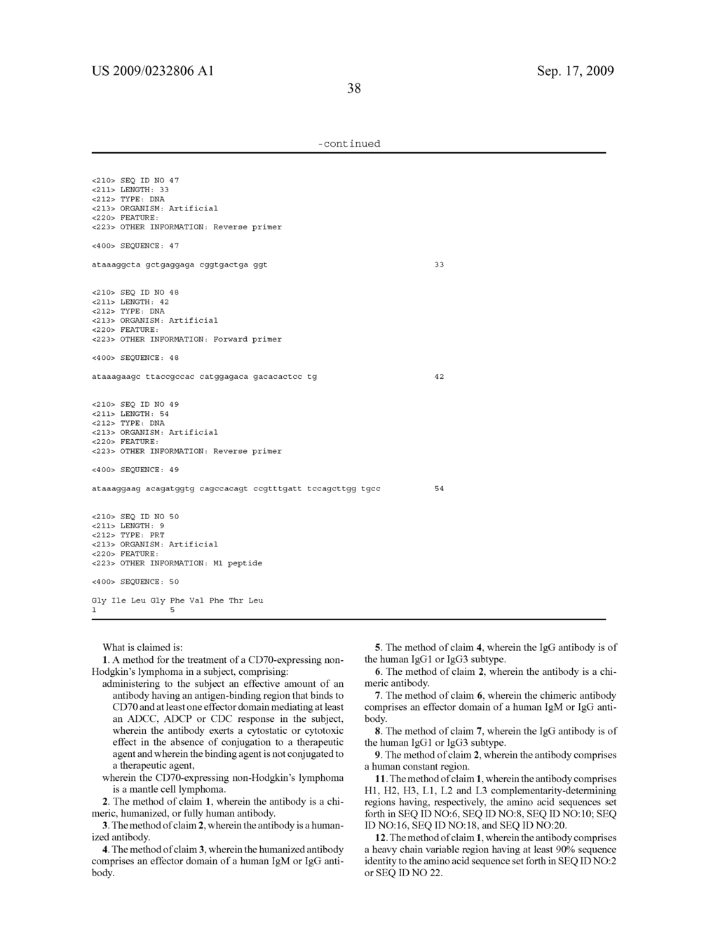 Anti-CD70 Antibody And Its Use For The Treatment And Prevention Of Cancer And Immune Disorders - diagram, schematic, and image 59