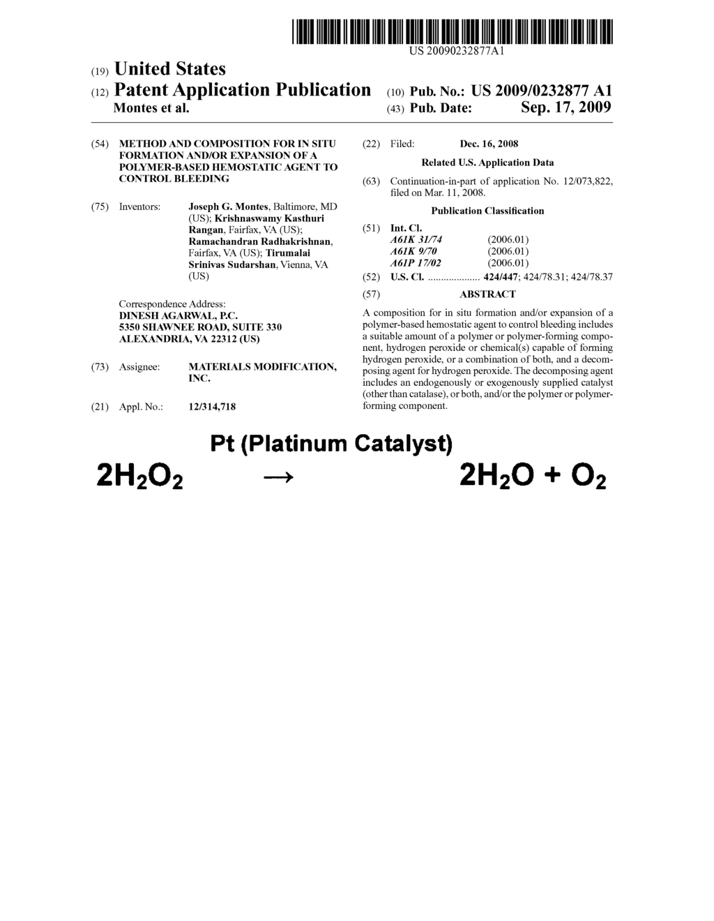 Method and composition for in situ formation and/or expansion of a polymer-based hemostatic agent to control bleeding - diagram, schematic, and image 01