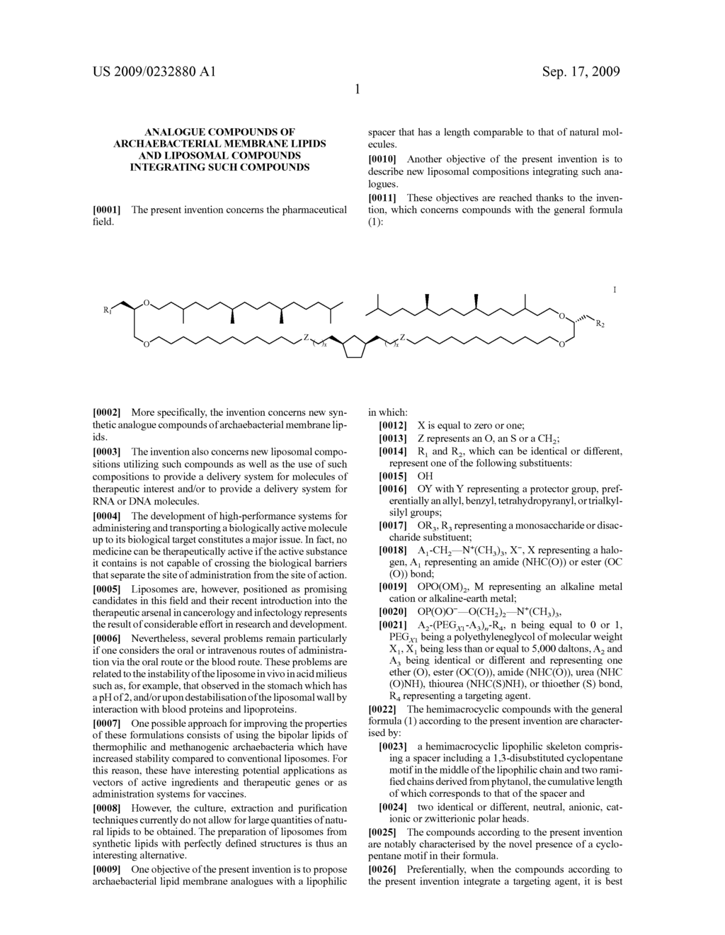 Analogue Compounds Of Archaebacterial Membrane Lipids And Liposomal Compounds Integrating Such Compounds - diagram, schematic, and image 04