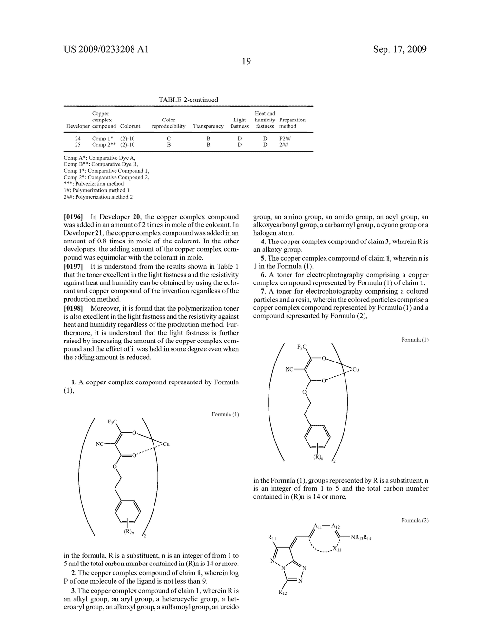 COPPER COMPLEX COMPOUND AND ELECTROPHOTOGRAPHIC TONER CONTAINING THE SAME - diagram, schematic, and image 21