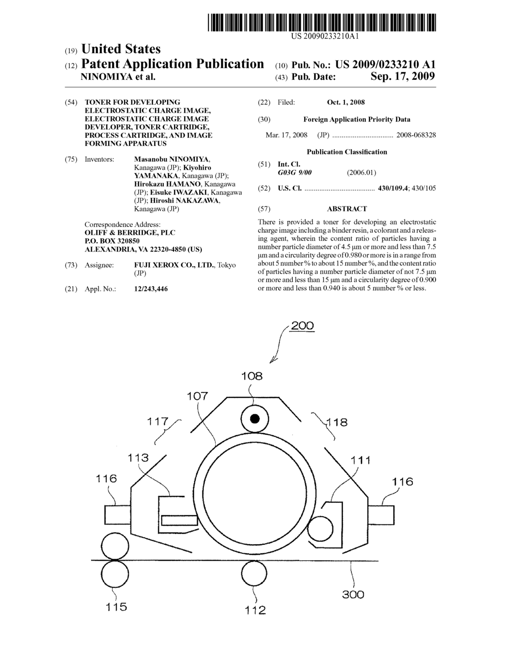 TONER FOR DEVELOPING ELECTROSTATIC CHARGE IMAGE, ELECTROSTATIC CHARGE IMAGE DEVELOPER, TONER CARTRIDGE, PROCESS CARTRIDGE, AND IMAGE FORMING APPARATUS - diagram, schematic, and image 01