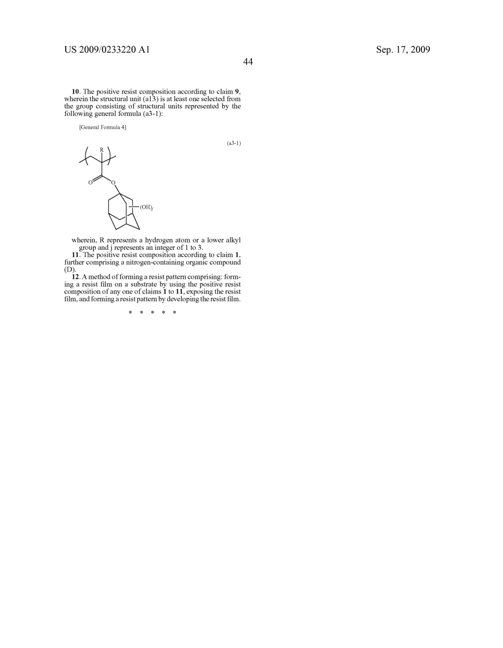 POSITIVE RESIST COMPOSITION AND METHOD OF FORMING RESIST PATTERN - diagram, schematic, and image 45