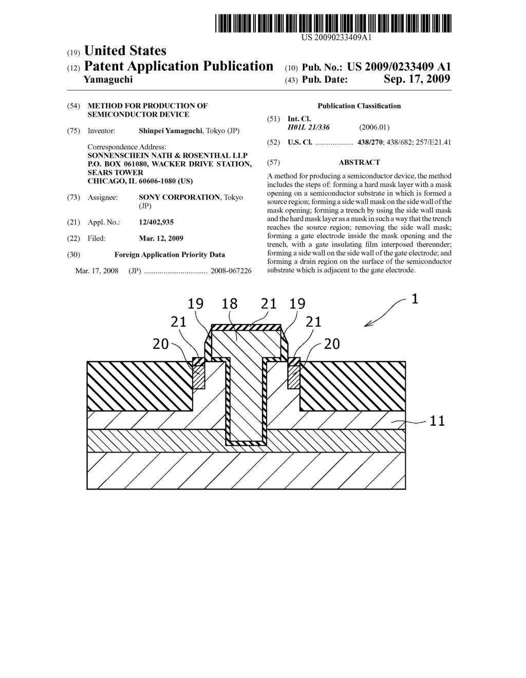 METHOD FOR PRODUCTION OF SEMICONDUCTOR DEVICE - diagram, schematic, and image 01