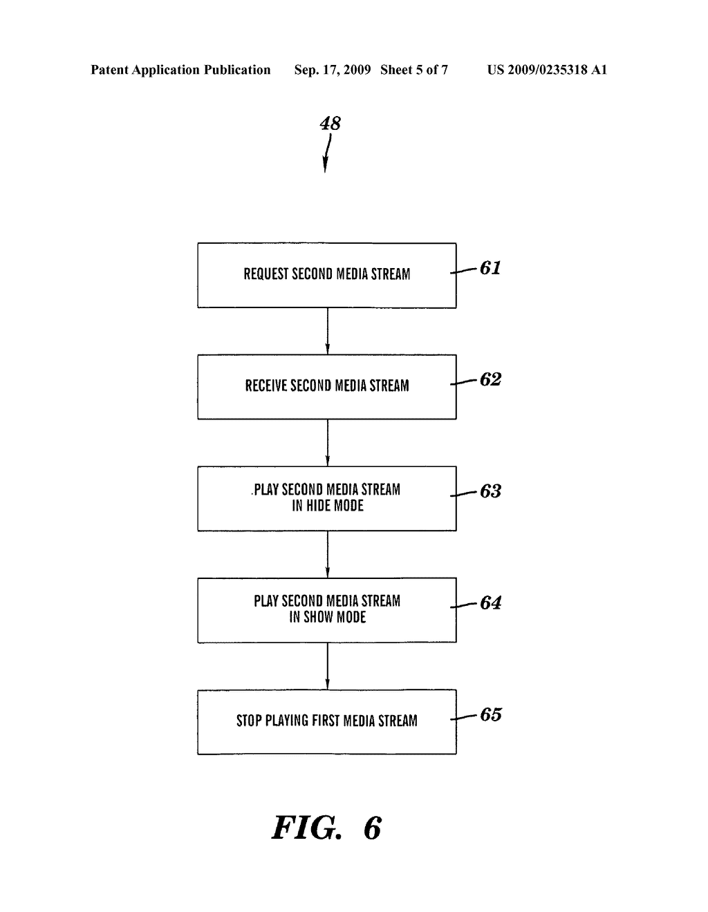 METHOD AND SYSTEM FOR SWITCHING MEDIA STREAMS IN A CLIENT SYSTEM AS DIRECTED BY A CONTROL SYSTEM - diagram, schematic, and image 06