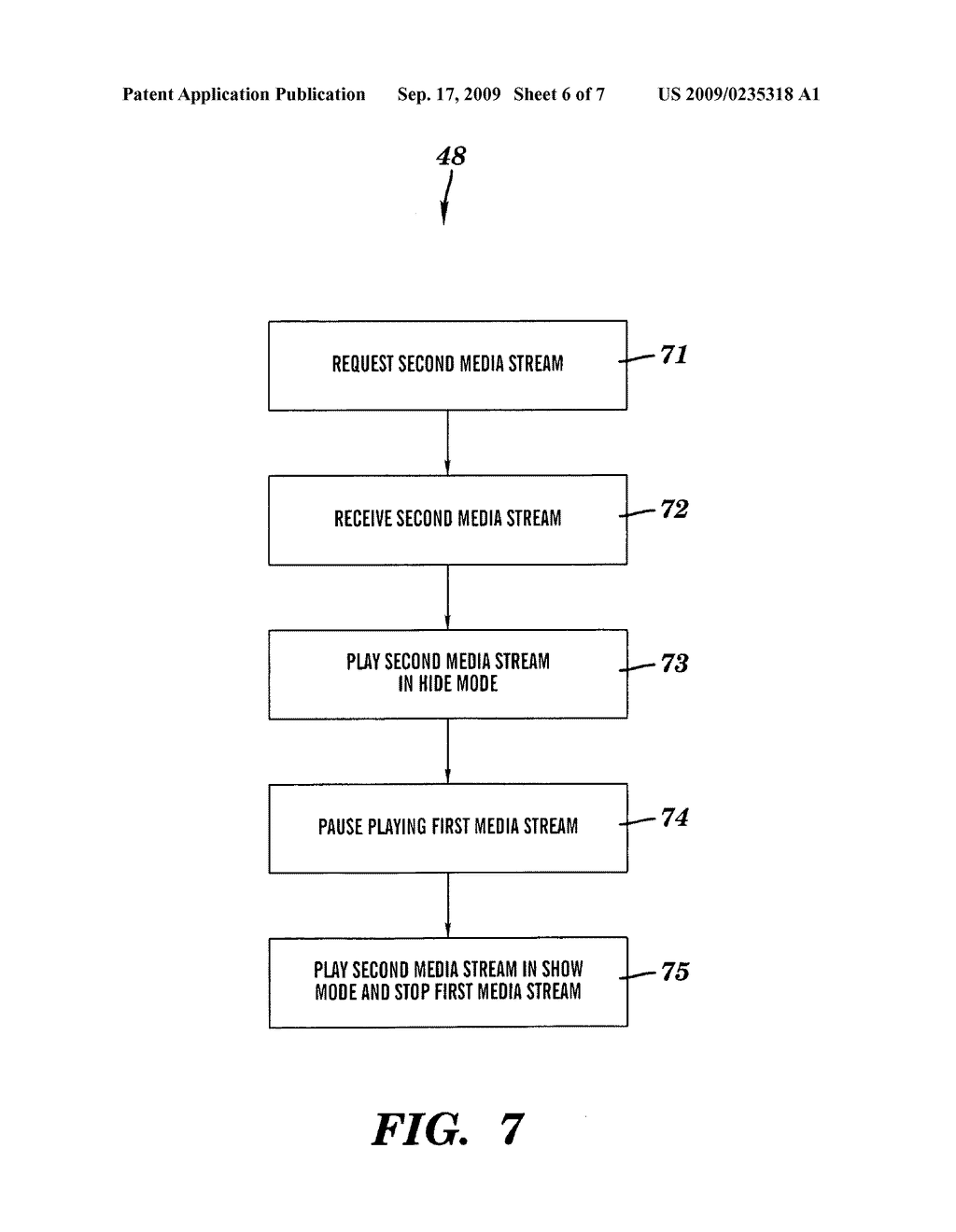 METHOD AND SYSTEM FOR SWITCHING MEDIA STREAMS IN A CLIENT SYSTEM AS DIRECTED BY A CONTROL SYSTEM - diagram, schematic, and image 07