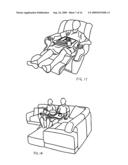 Pillow Having a concealed food surface with integral beverage holder diagram and image