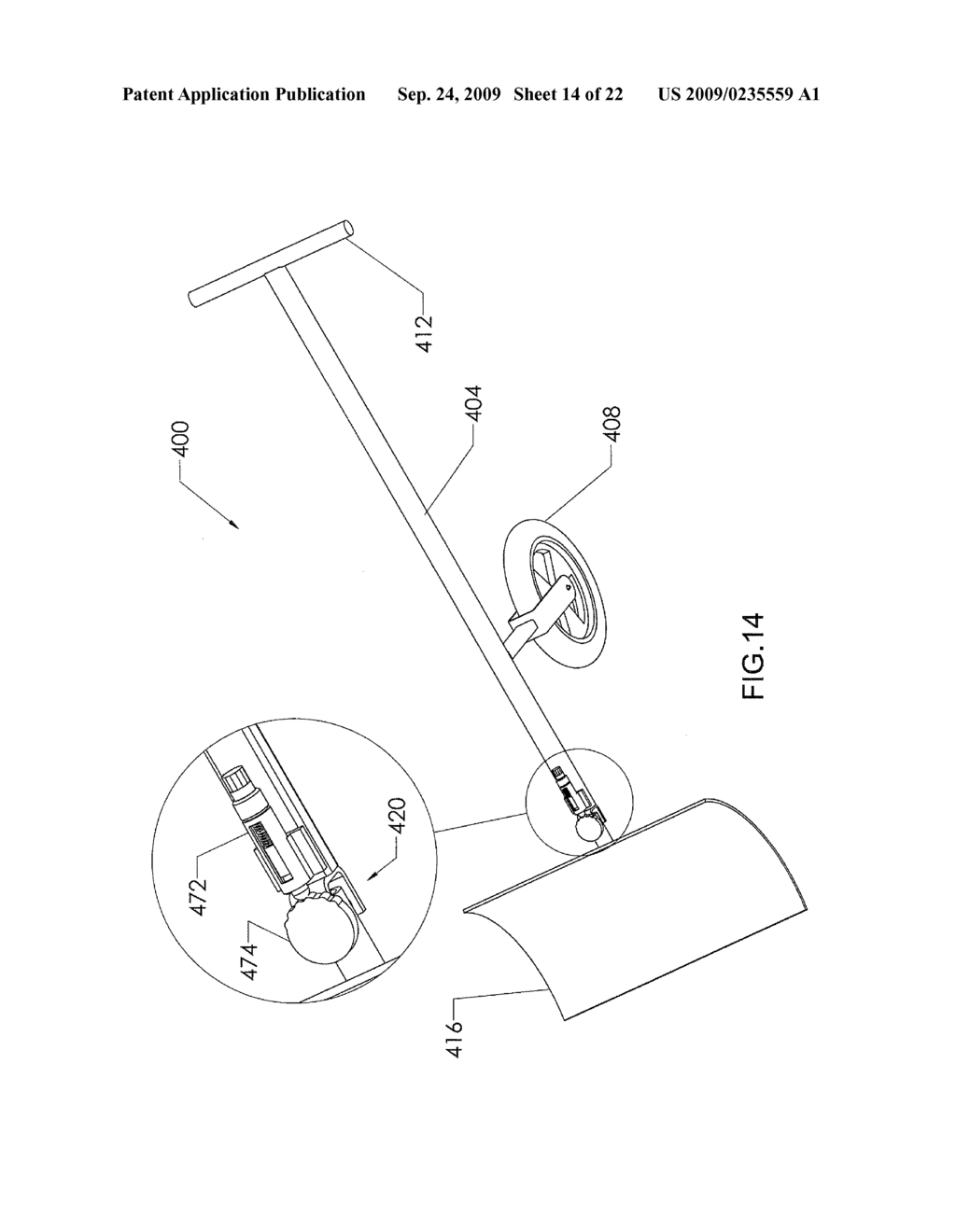 MANUALLY-OPERATED WHEELED SNOW SHOVELS WITH STEERABLE SHOVEL BLADES OR PLOWS - diagram, schematic, and image 15