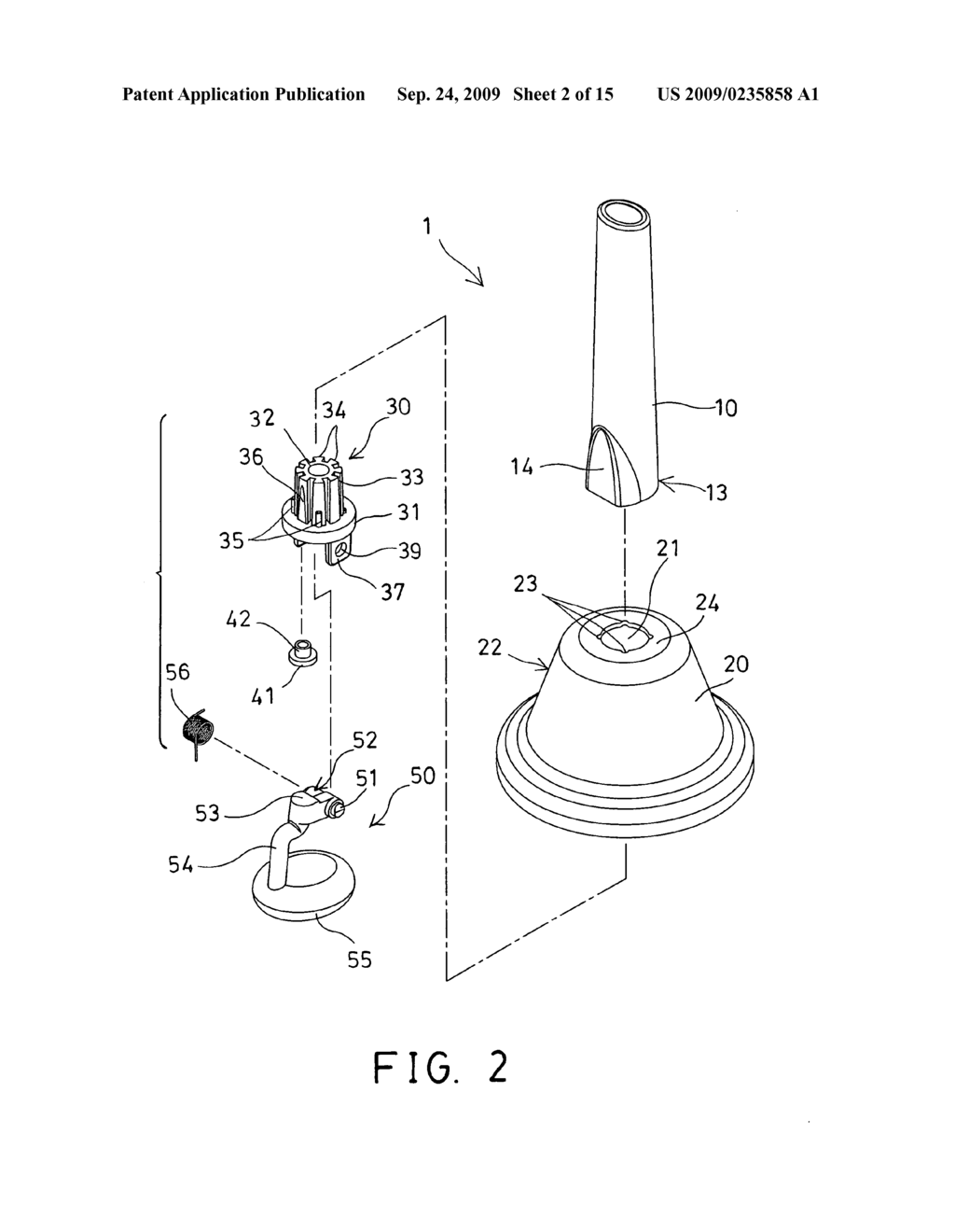 Bell having one-way clapper - diagram, schematic, and image 03