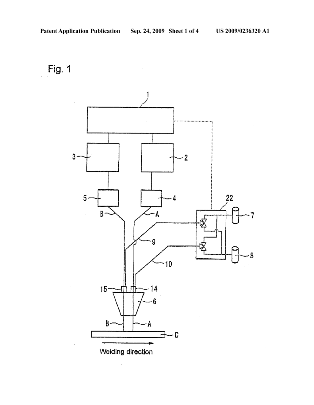 METHOD FOR TANDEM GAS METAL ARC WELDING, AND WELDING TORCH AND WELDING APPARATUS USED THEREFOR - diagram, schematic, and image 02