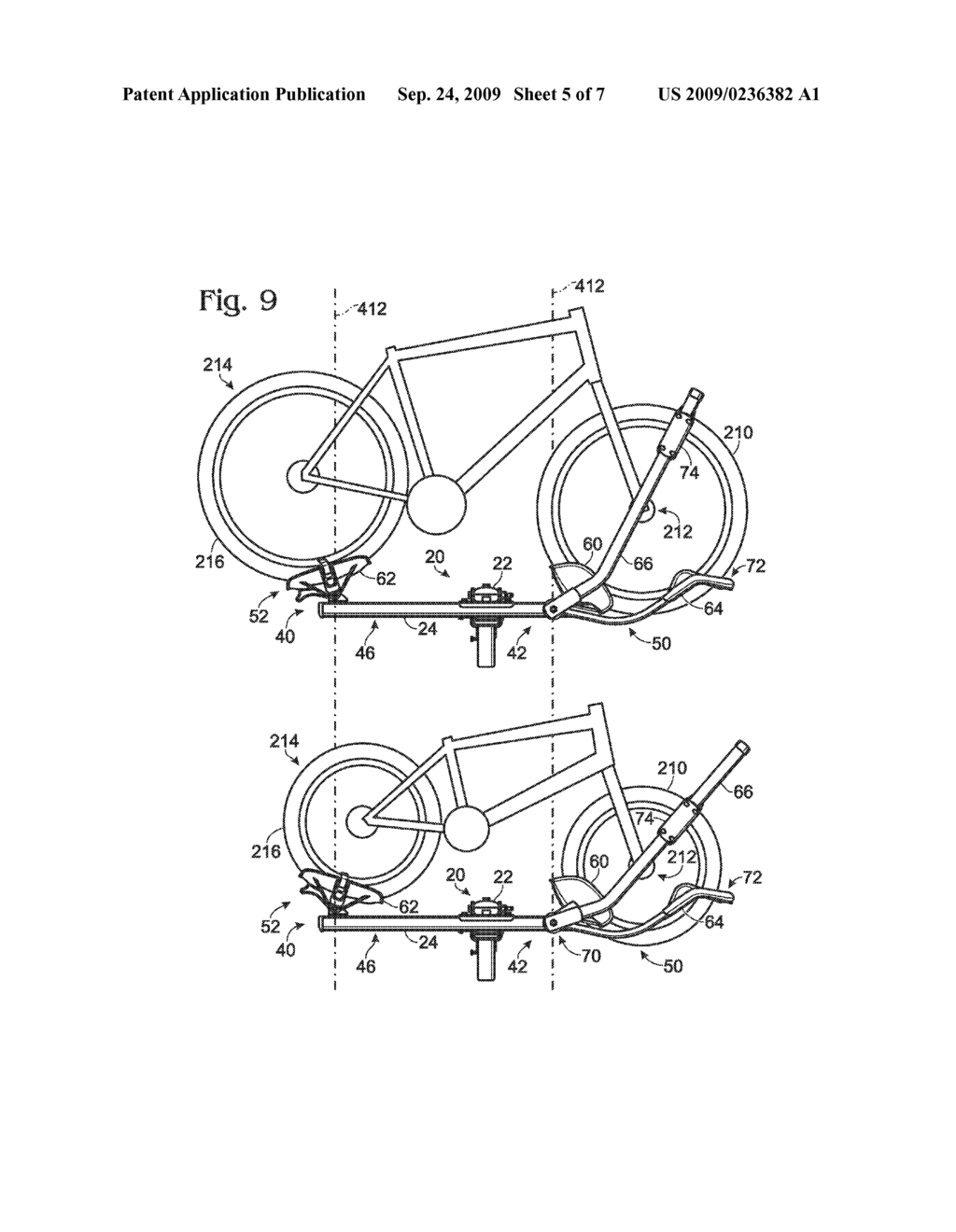 Hitch mounted bicycle racks for vehicles - diagram, schematic, and image 06