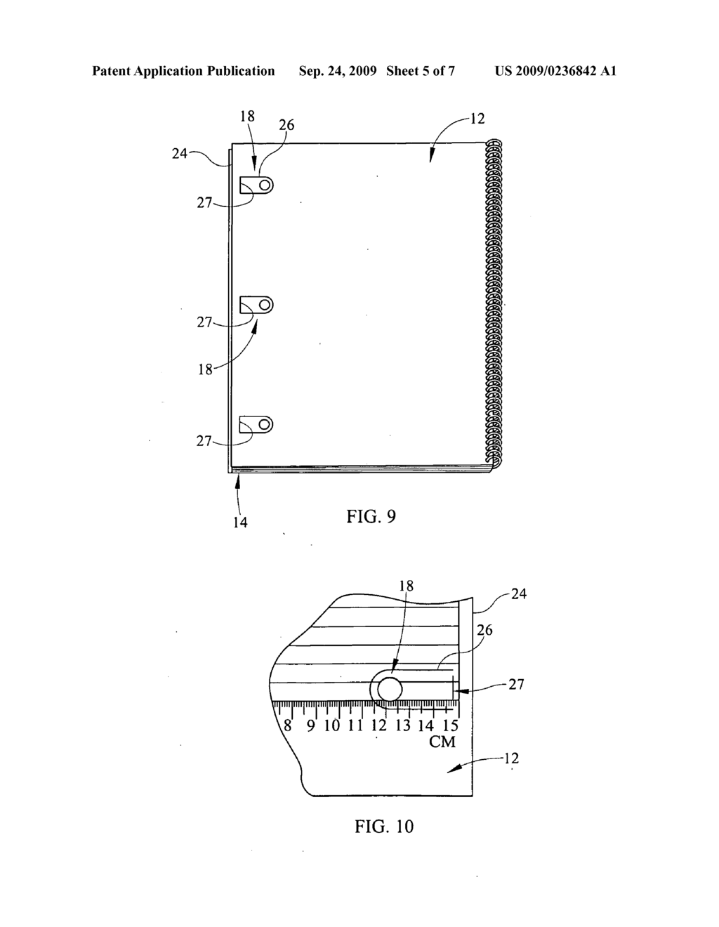 NOTEBOOK COVER WITH EXTENDING HOLE-PUNCHED TABS FOR FACILITATING ATTACHMENT TO RINGED BINDER - diagram, schematic, and image 06