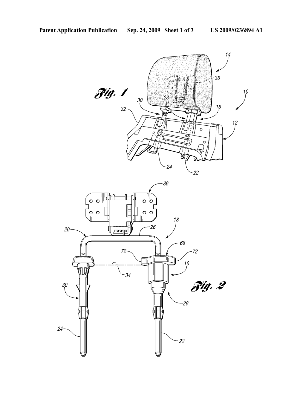 ADJUSTABLE POSITIONER FOR VEHICLE SEAT BACK HEADREST - diagram, schematic, and image 02