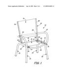 Furniture construction with tensioned fabric diagram and image