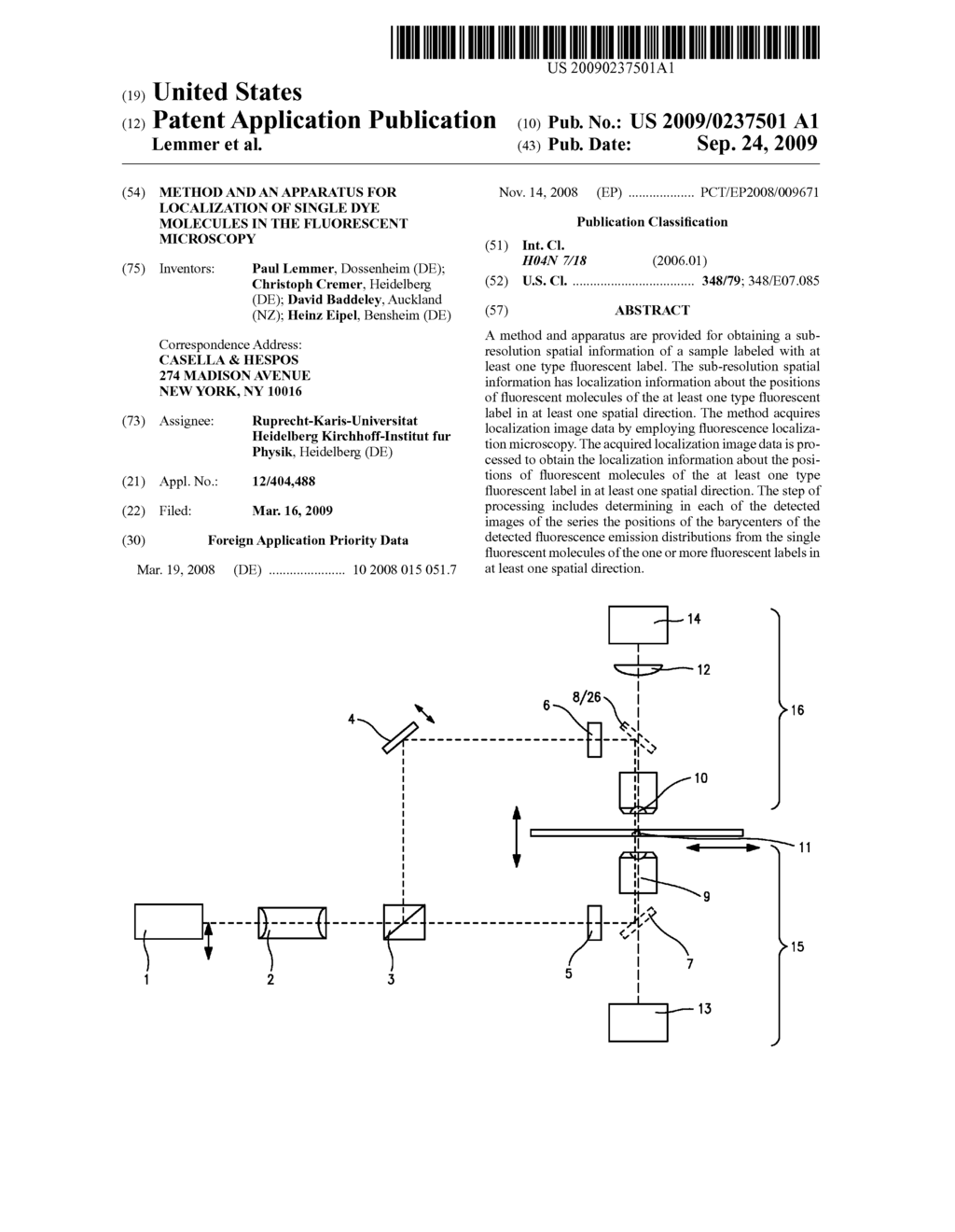  METHOD AND AN APPARATUS FOR LOCALIZATION OF SINGLE DYE MOLECULES IN THE FLUORESCENT MICROSCOPY - diagram, schematic, and image 01