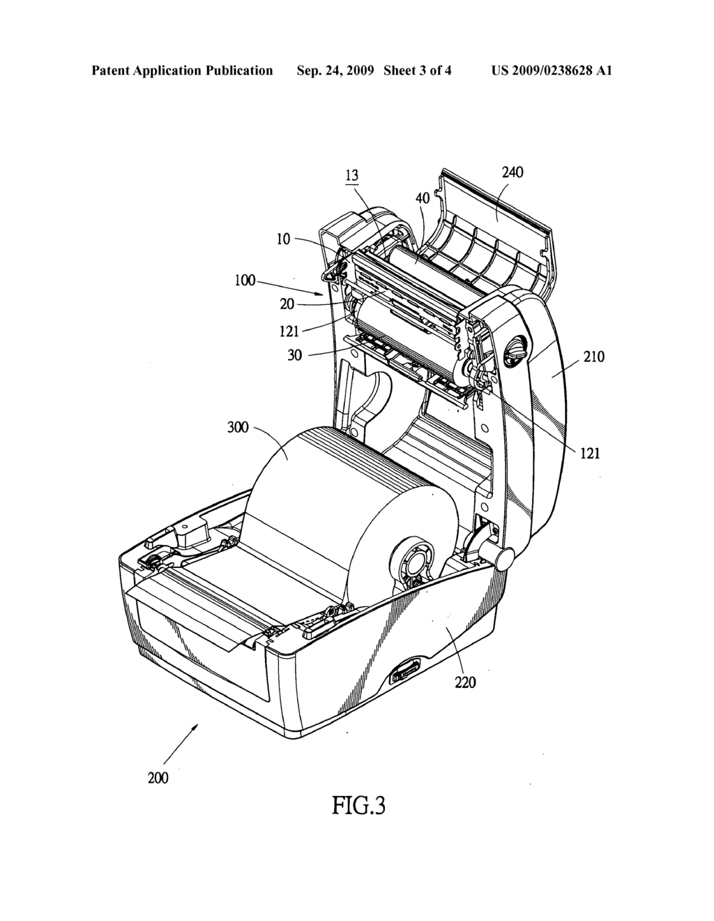 Printing mechanism of barcode printer - diagram, schematic, and image 04