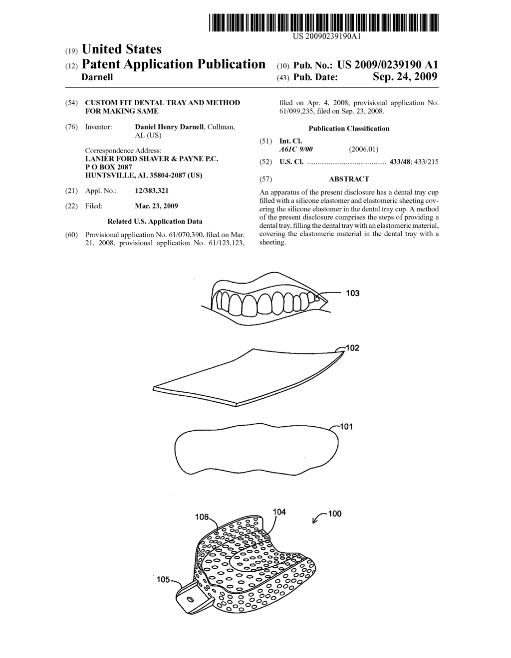 Custom fit dental tray and method for making same - diagram, schematic, and image 01