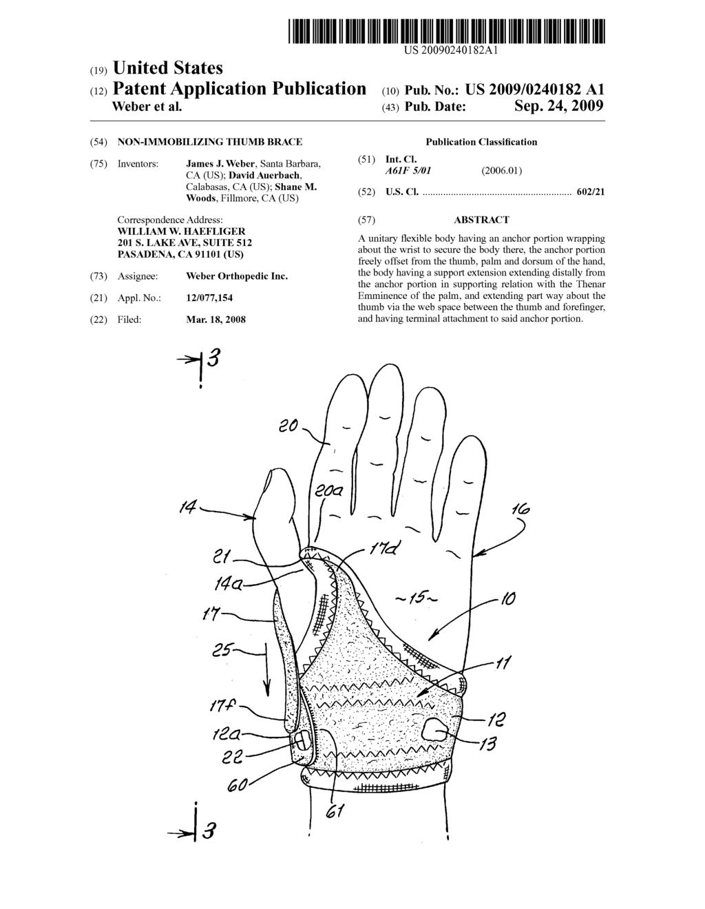 Non-Immobilizing thumb brace - diagram, schematic, and image 01