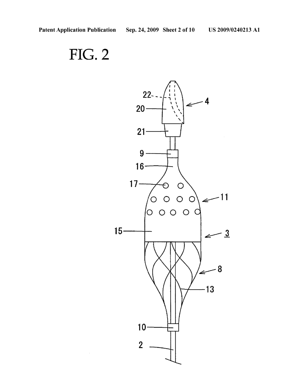 SHAFT FOR OPERATING A BLOOD THROMBUS CAPTURING MEMBER, AND BLOOD THROMBUS CAPTURING CATHETER - diagram, schematic, and image 03