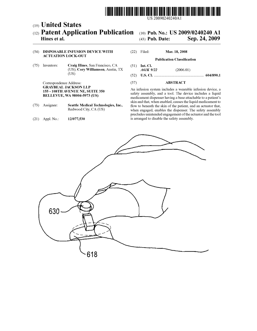 Disposable infusion device with actuation lock-out - diagram, schematic, and image 01